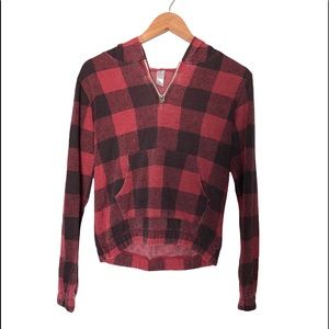 Alternative apparel plaid hooded sweatshirt